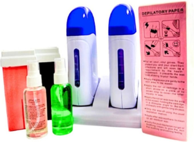 Waxverwarmer Set – Dubbele 100 ml – Roll On WaxSysteem – Blauw