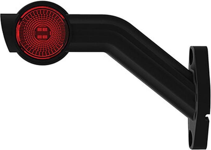 Links | LED breedtelamp | schuine steel | 12-24v | 0,75mm² connector