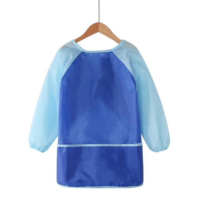 Tablier Peinture Imperméable pour Enfants Bview Art avec Manches Longues bleu