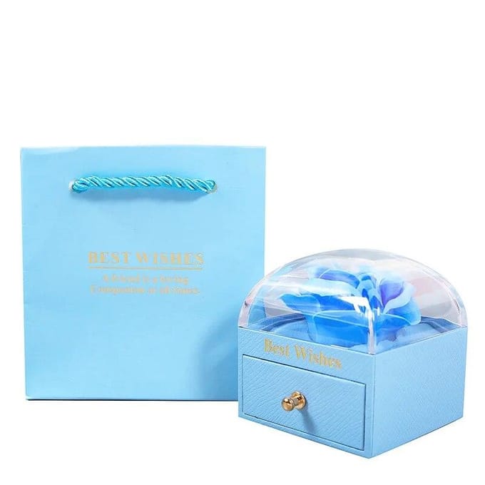 Coffret cadeau en forme de rose avec tiroir, couleur macaron, pour mariage, Saint-Valentin, anniversaire rose