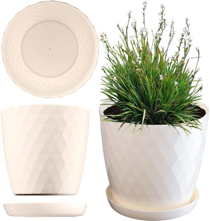 KADAX Cristal - Bloempot - Crème - Rond - 16cm