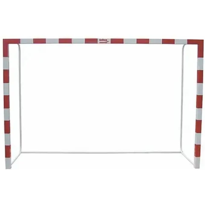 Set van 2 mobiele metalen futsal/handbaldoelen met ronde buisvoet Softee Equipment