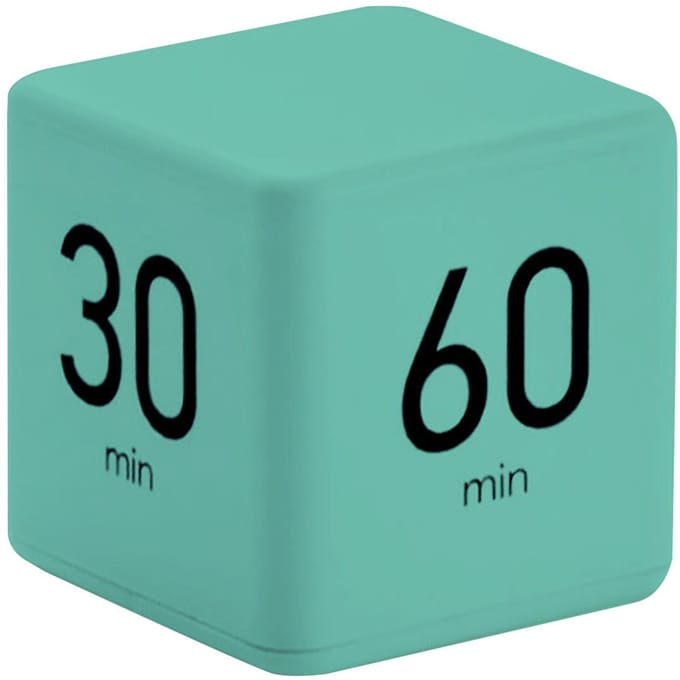 Kubieke Timer Tijdmanagement Studenten Leren Timer LED-display Eenvoudige bediening 15/20/30/60 groen