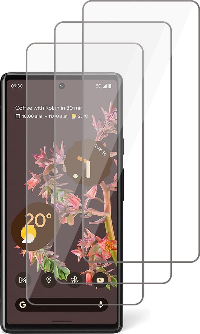 Screenprotector geschikt voor Google Pixel 6 - 3x Gehard Glas Screen Protector GlassGuard