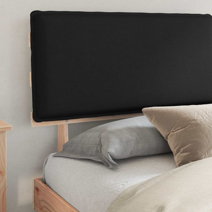 vidaXL - Bedframe - met - Gevoerde - Hoofdbord - Zwart - 200 - x - 200 - cm