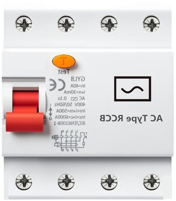 Aardlekschakelaar - Stroomonderbreker - Veiligheid Installaties - Elektromagnetisch Type AC - 4P 63A 300mA - Grijs