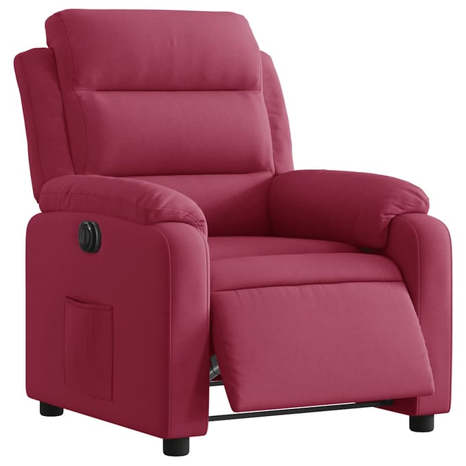 vidaXL - Fauteuil - verstelbaar - elektrisch - stof - wijnrood