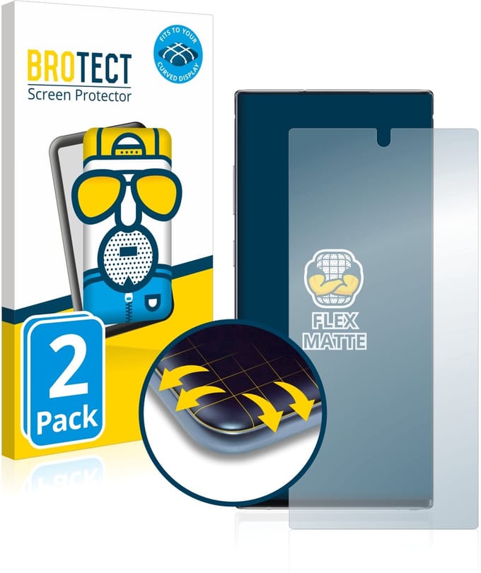 BROTECT - Screenprotector voor Samsung Galaxy Note 10 Plus / 5G - Folie Beschermfolie matte volledig dekking 2 Stuks