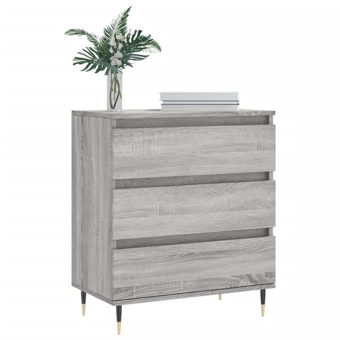 vidaXL - Dressoir - 60x35x70 - cm - bewerkt - hout - grijs - sonoma - eikenkleurig