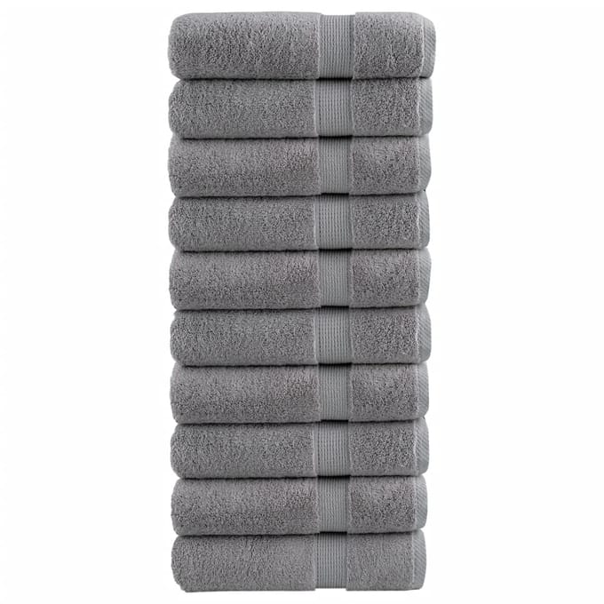 vidaXL - Badhanddoeken - SOLUND - 10 - st - 600 - g/m² - 70x140 - cm - grijs