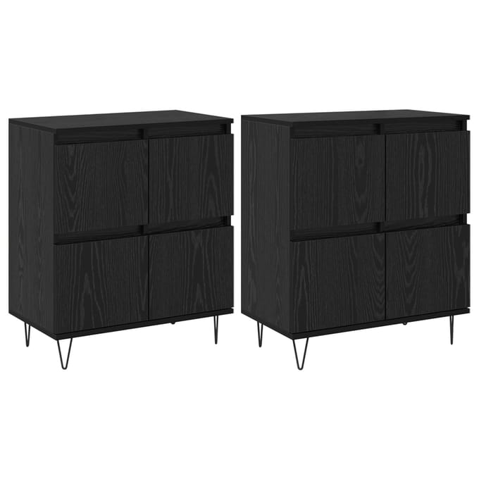 vidaXL - Dressoirs - 2 - st - Zwart - eiken