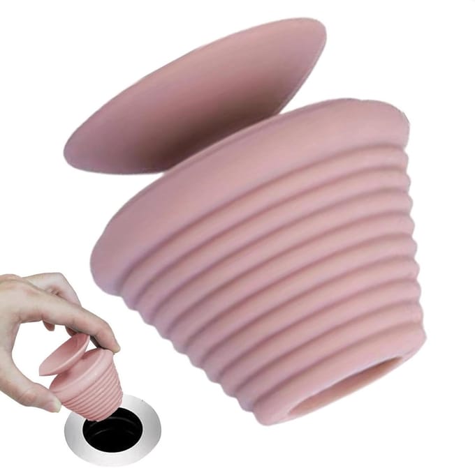 Afvoerstop Gootsteen - Douchestop Badkuip - Water Dicht Maken - Zuignap Ontwerp - 5 x 5 cm - Roze