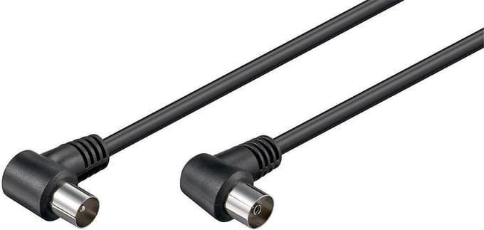 IEC (m) - IEC (v) coaxkabel / haaks - zwart - 5 meter