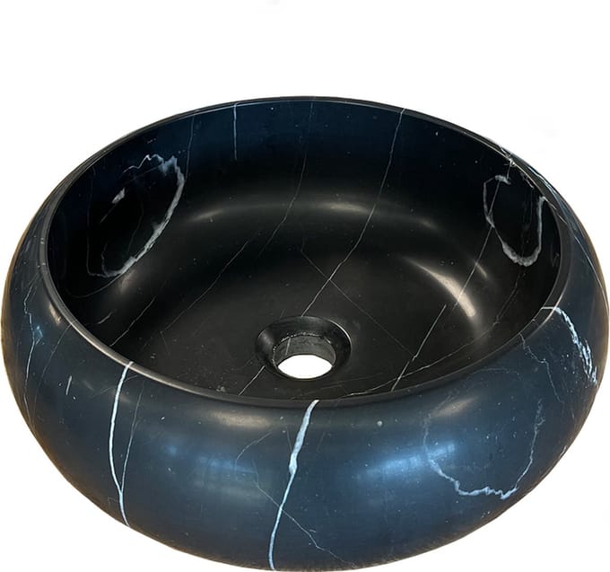 Mawialux opzet waskom - Zwart Wit Marmer - 40x40cm - Menon