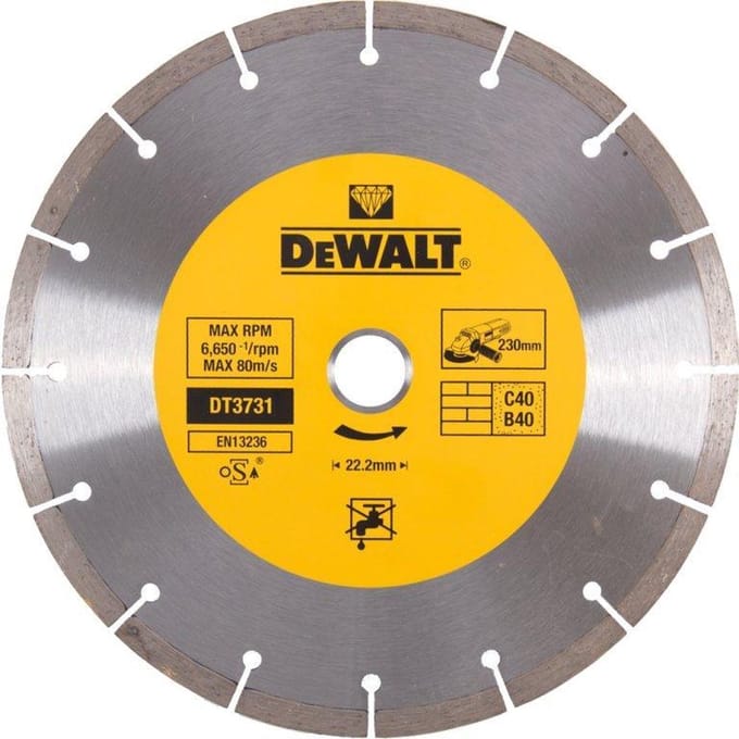 Dewalt High Performance Diamond Cutting Disc Segmented Universal 230mm x 22.23mm