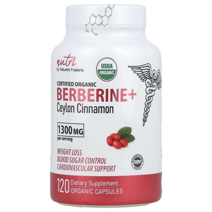Biologische Berberine + Ceylon Kaneel, 120 Biologische Capsules