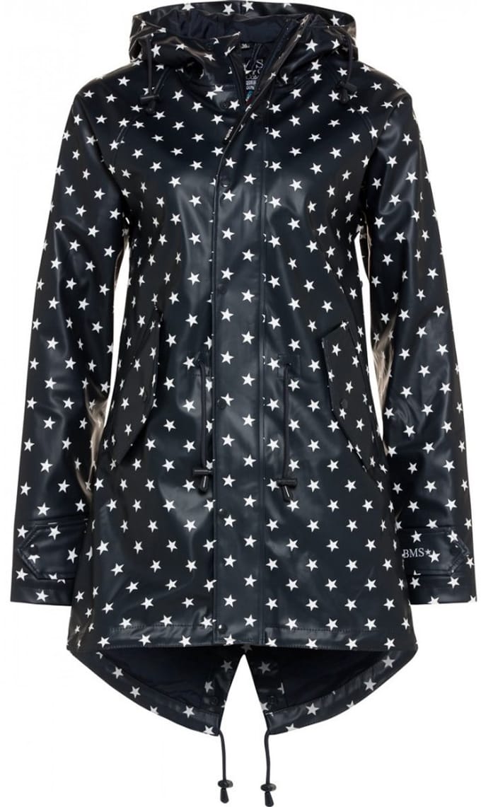 Donkerblauw met sterren dames regenjas / parka HafenCity® van BMS S