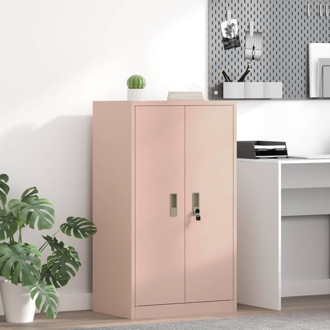 vidaXL - Opbergkast - Roze - 60 - x - 40 - x - 90 - cm - Staal