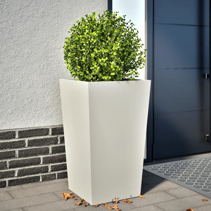 vidaXL - Plantenbak - 45x45x75 - cm - staal - wit