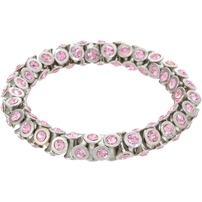 Behave – Armband – Roze – Zilverkleur – Elastisch – Kristal – Elastisch