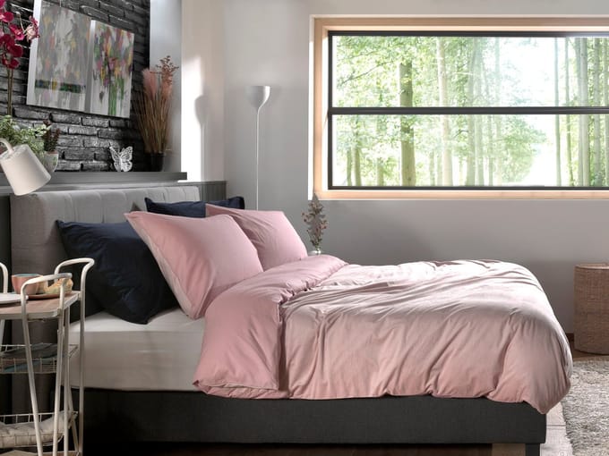 Zo! Home Velluto Dekbedovertrek - Eenpersoons - 140x200/220 cm - Shady Pink