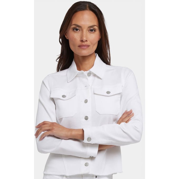 Gerafelde Zoomjack in Stretch Twill