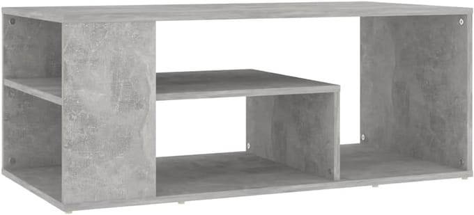 Salontafel 100x50x40 cm met Opbergruimte - Beton Grijs