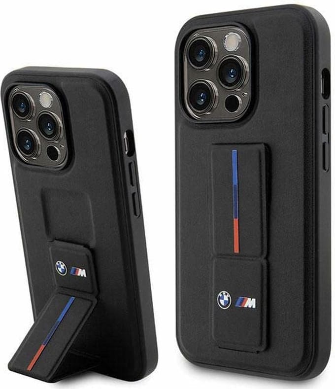 BMW M Tricolor Grip Back Case - Geschikt voor Apple iPhone 14 Pro Max (6.7") - Zwart