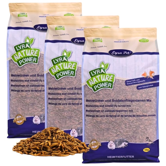 15 kg Lyra Pet® meelworm/soldaatvlieglarvenmix