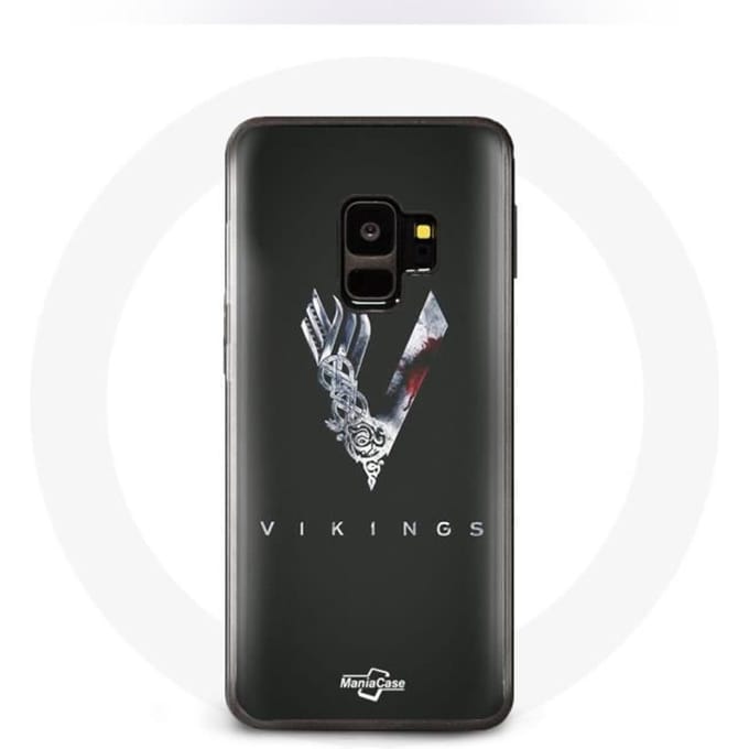 Hoesje - Vikingen - Samsung Galaxy S9 - Hard - V Logo - Zwartgrijs Zwaard