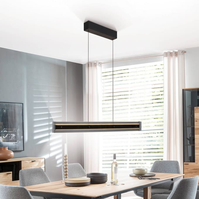 Schöner Wohnen LED hanglamp Lena, zwart, dimbaar, lift