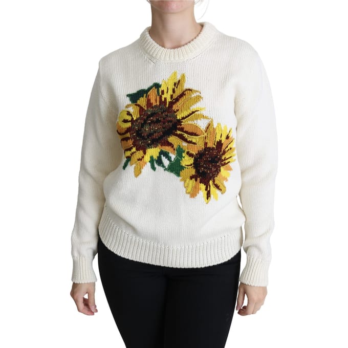 Zonnebloem Geborduurde Breipullover