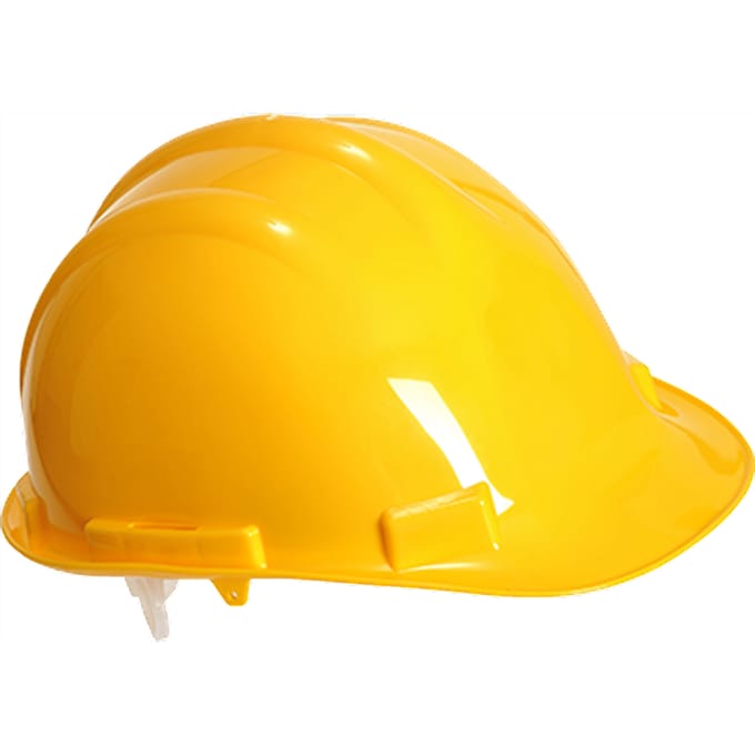 PW50 Veiligheidshelm/bouwhelm hoofdbescherming geel verstelbaar 55-62 cm