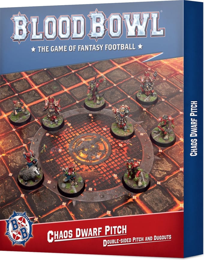 Blood Bowl Chaos Dwarf Team Pitch & Dug Outs
