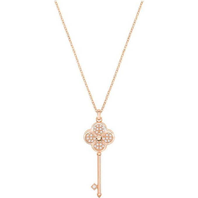 Swarovski Hall Klavertje Vier Sleutel Roségoud Ketting Dames ketting 5345515 Box (Random Color) beige