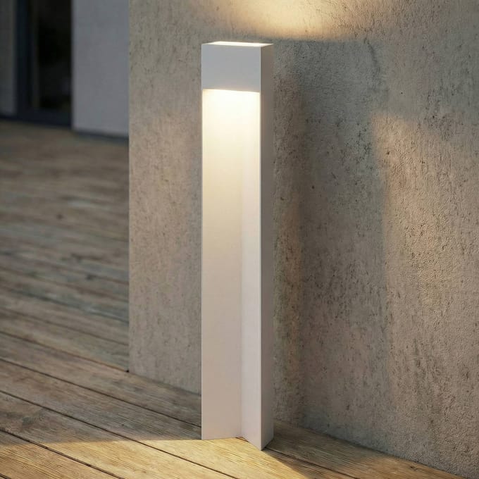 Lucande LED tuinpadverlichting Kaholo, lichtgrijs, 90 cm, IP44