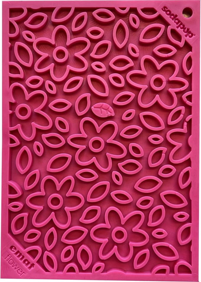 Sodapup Lickmat Flower Power - Hondenvoerbak - Roze S
