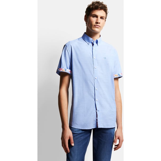 Bugatti Herren Overhemd met korte mouwen en button-down kraag