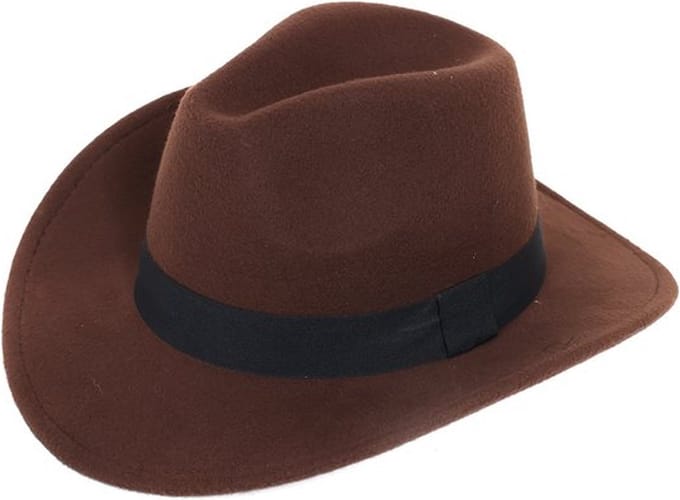 Cowboyhoed luxe bruin - one size