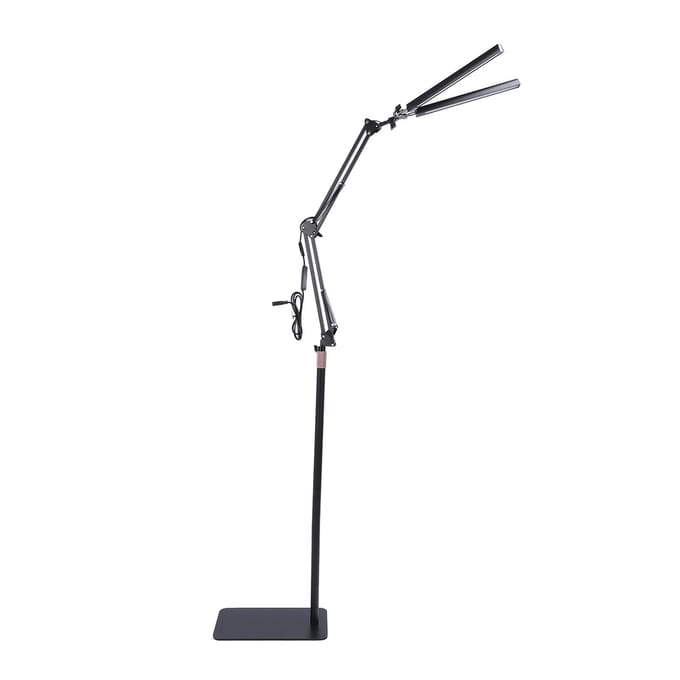 Dubbele LED Vloerlamp Estheticus Licht 3 Kleurtemperaturen Instelbare Helderheid Oogzorg EU Plug white
