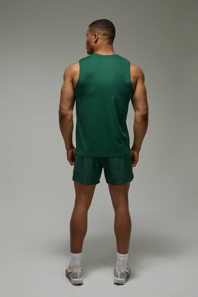 Heren Active Performance Regular Fit Tanktop | Green | Size Small