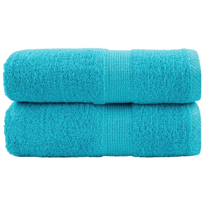 vidaXL - Premium - washandjes - SOLUND - 2 - st - turquoise - 30x30 - cm - 600 - g/m2