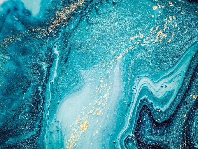 Vinyl | Vloerkleed vinyl | Blue lagoon | 95x145 cm