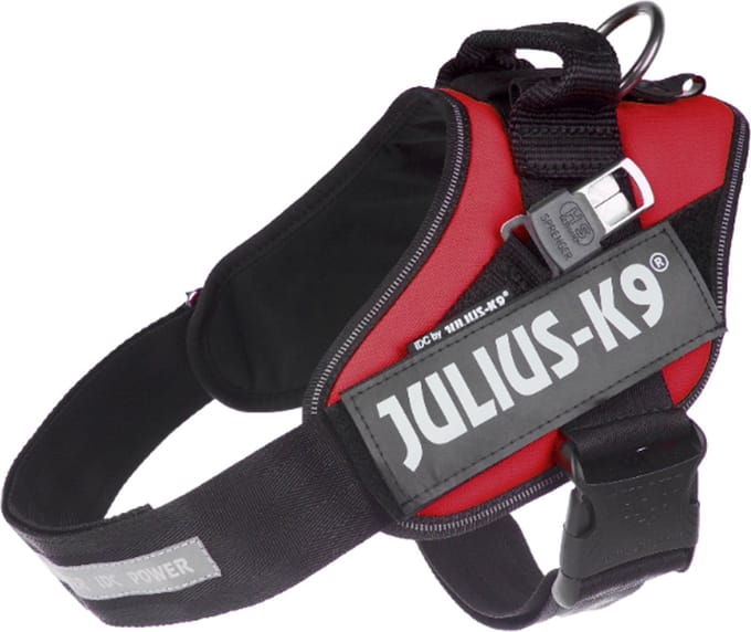 Julius-K9 Blindengeleidehond tuig, L - maat 1, rood