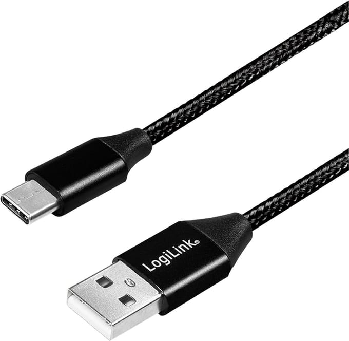 USB-kabel 1 meter USB 2.0 USB C USB A Zwart