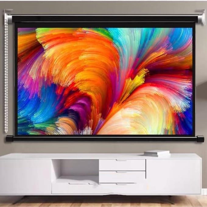 Projectorscherm - Projectiescherm Glasvezel - Thuisbioscoop Creëren - Handmatig Intrekbaar - 60 inch 16:9 - Wit