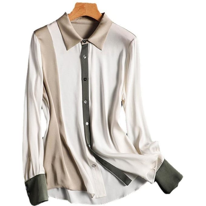 Damesblouse, Top van moerbeizijde 3XL white