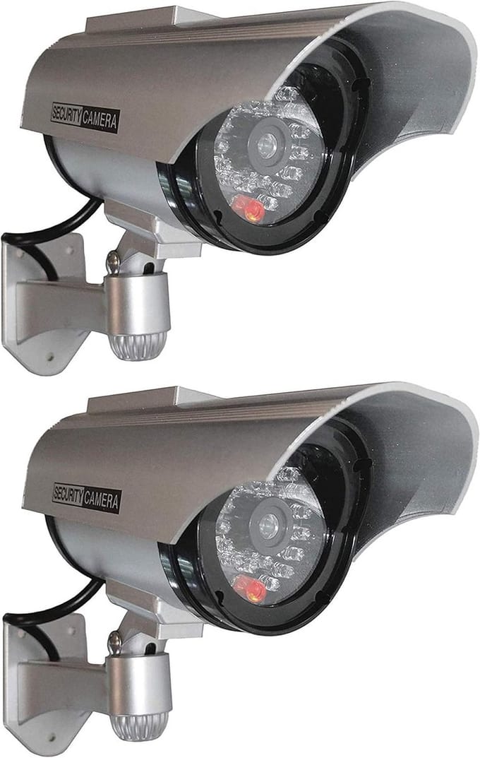 Set van 2 Solar Dummy Buiten Beveiligingscamera's met Knipperlicht