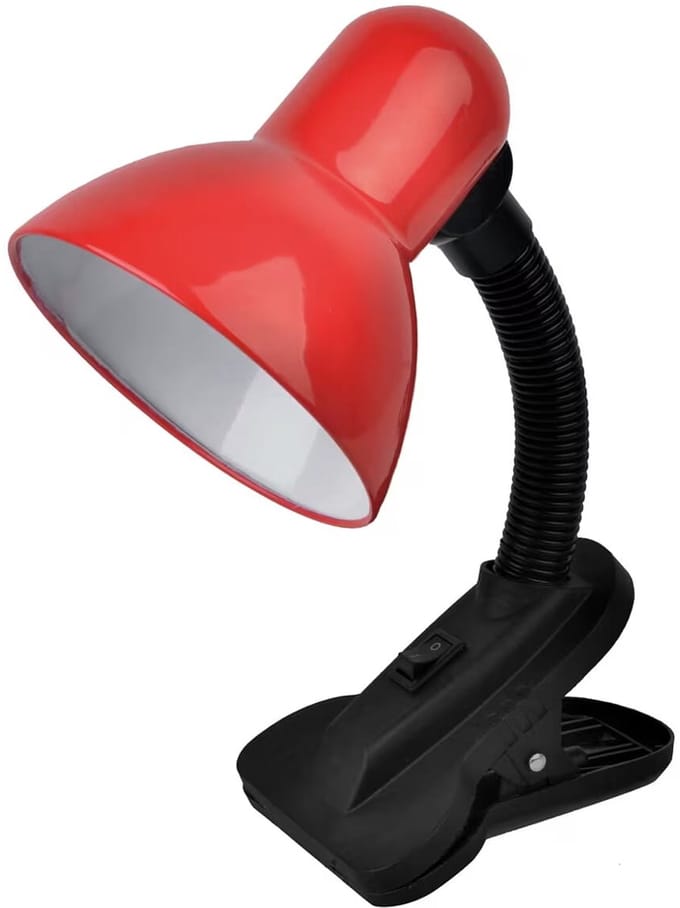 Avide LED Bureaulamp met Klem - Leeslamp - Max. 60W LED - E27 Fitting - 100-240V - Rood