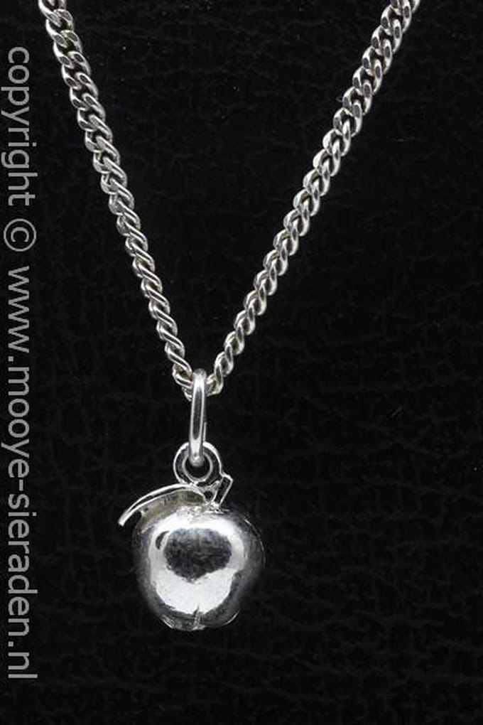 Zilveren Appel ketting hanger
